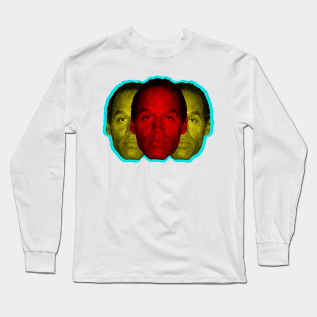 OJ Simpson Mugshot Threeways Long Sleeve T-Shirt by SABREart